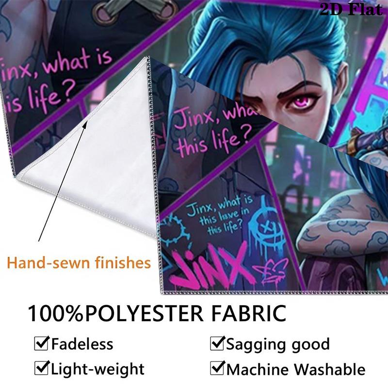 Jinx Wall Tapestry Aesthetic Wall Hanging Printed Fabric Blanket Decorative Tapestries for Bedroom Living Room Home Decor