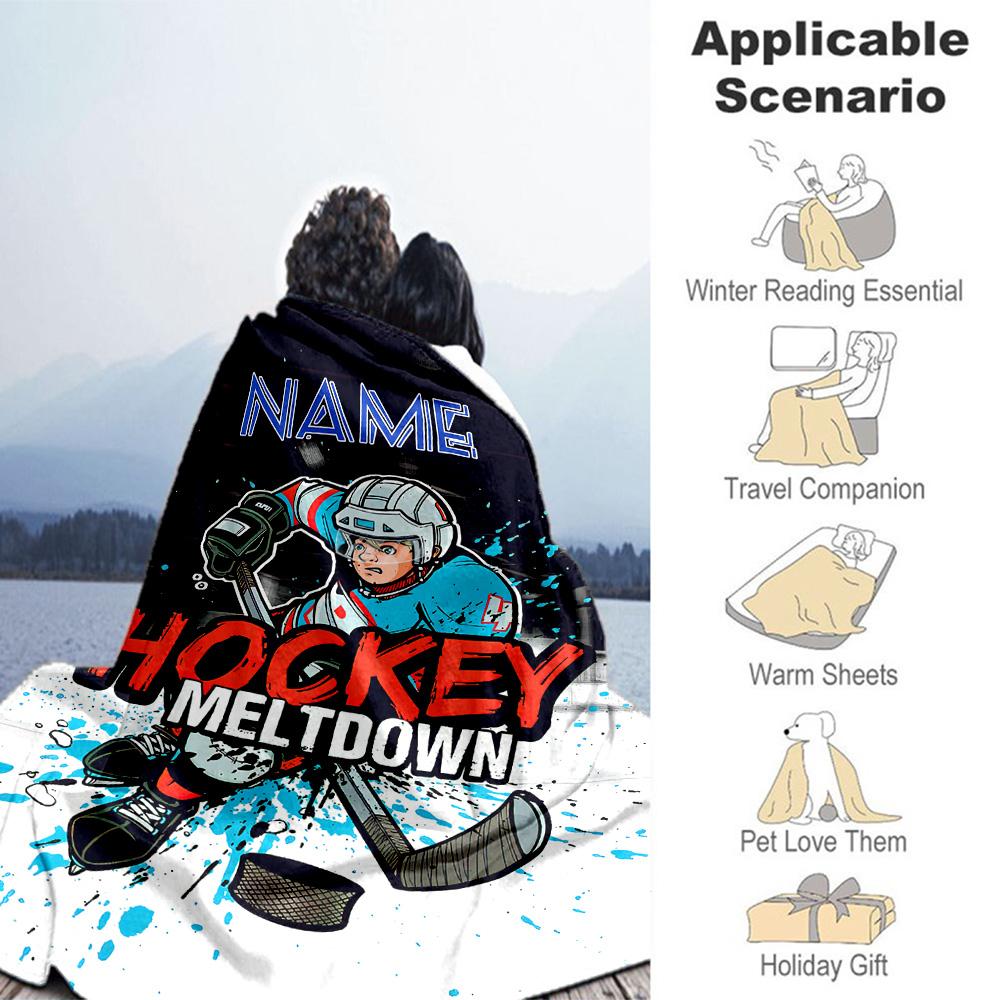 Hockey5588 Customize Your Name Blanket Throw Customizable Blanket Ultra-Soft Suitable for Office Chair Nap Couch Picnics Four Seasons Multipurpose