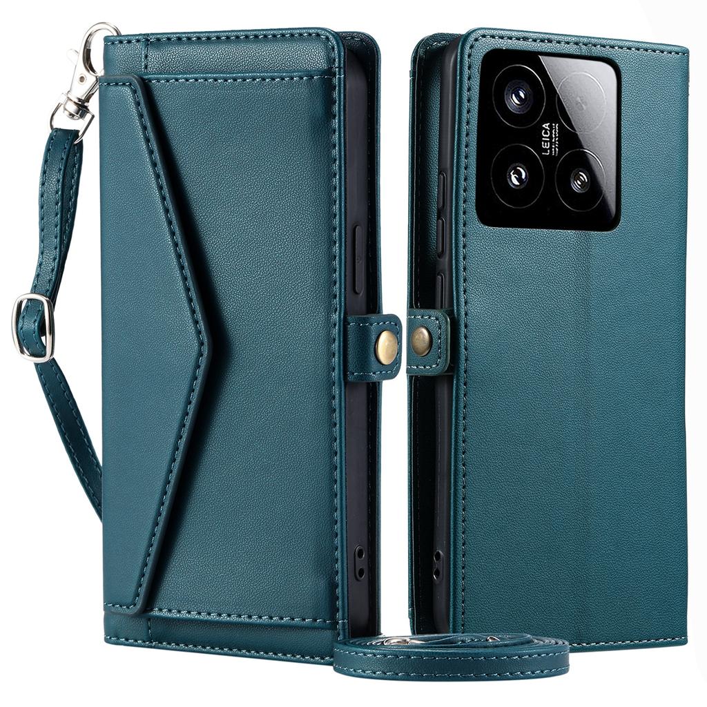 For Xiaomi 15 Leather Case Wallet Stand Phone Cover with Straps