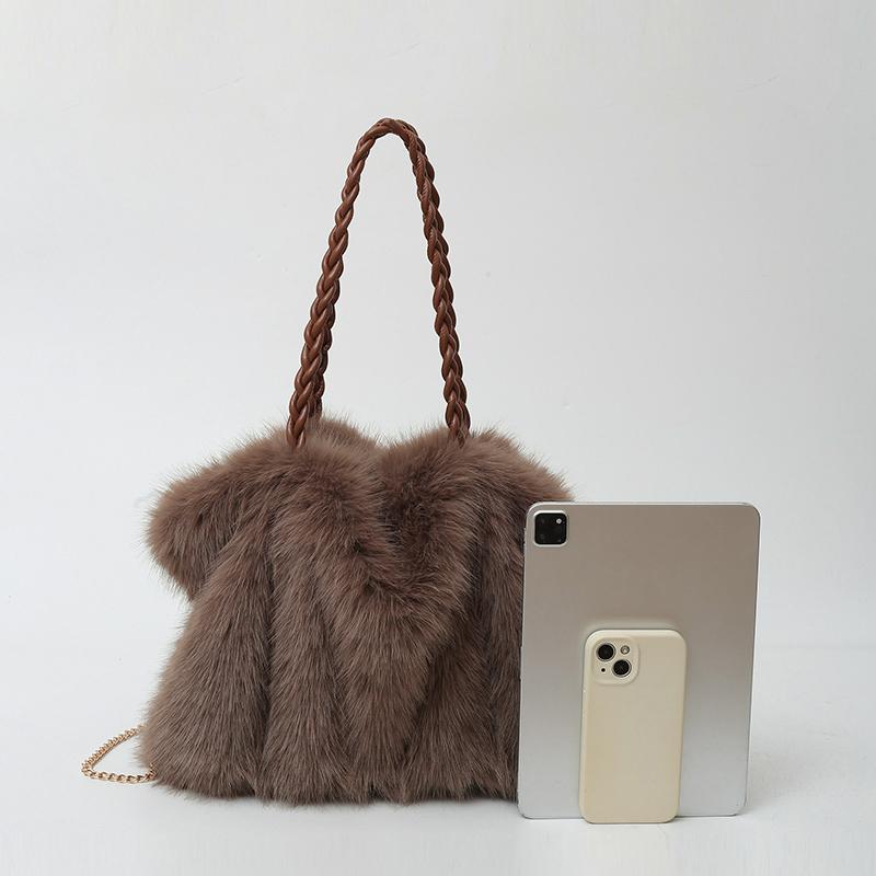 Women's Plush Shoulder Bag Large Capacity Tote Bag