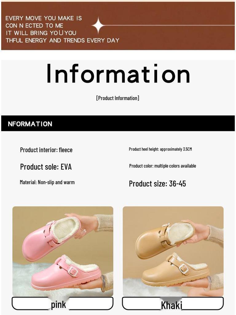 2025 Fleece-lined Non-slip Thick Sole EVA Cotton Slippers for Men and Women