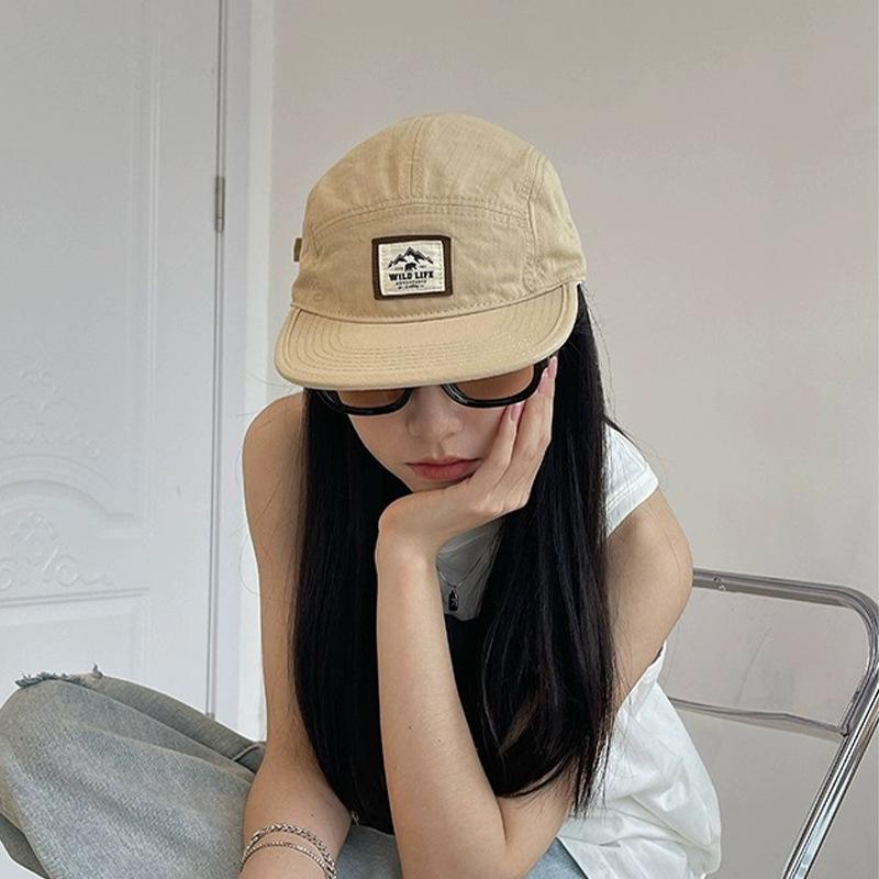 Washed Cotton Flat Brim Peaked Hat For Men Women Solid Color Snapback Sunscreen Baseball Caps Unisex Hip Hop Street Sports Hats
