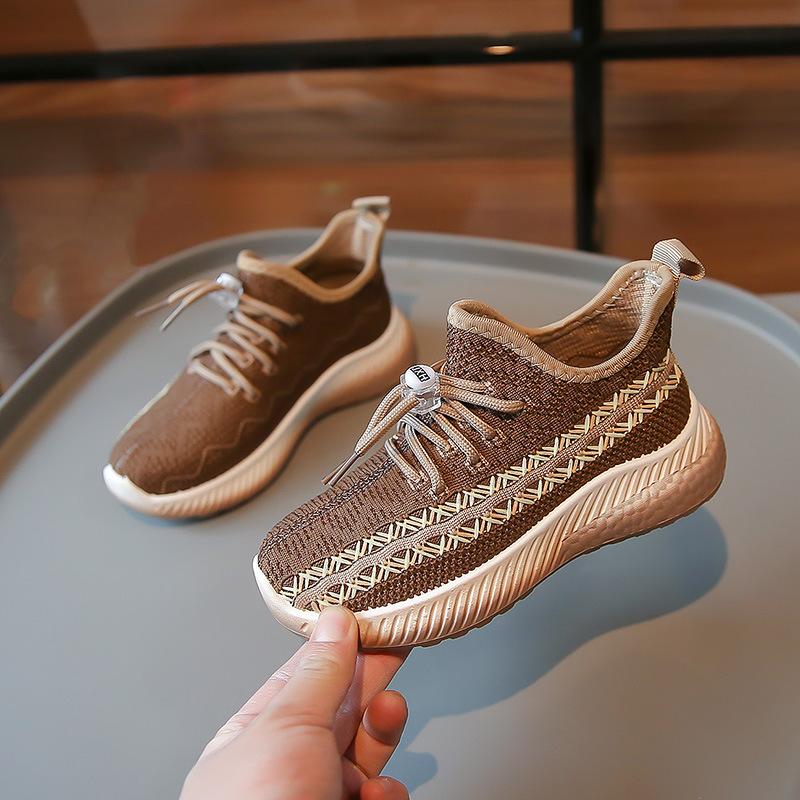Girls Breathable Sneakers 2025 Spring and Autumn New Children's Coconut Shoes Boys Fly-woven Running Shoes Medium and Older Children's Shoes