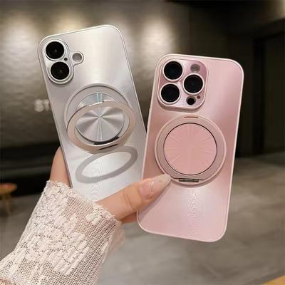 Обертається на 360 градусів Magsafe Ring Holder Case для iPhone 16 Pro Max 16 Plus 15 Pro 14 13 12 11 Чохли з матовою плівкою для лінз