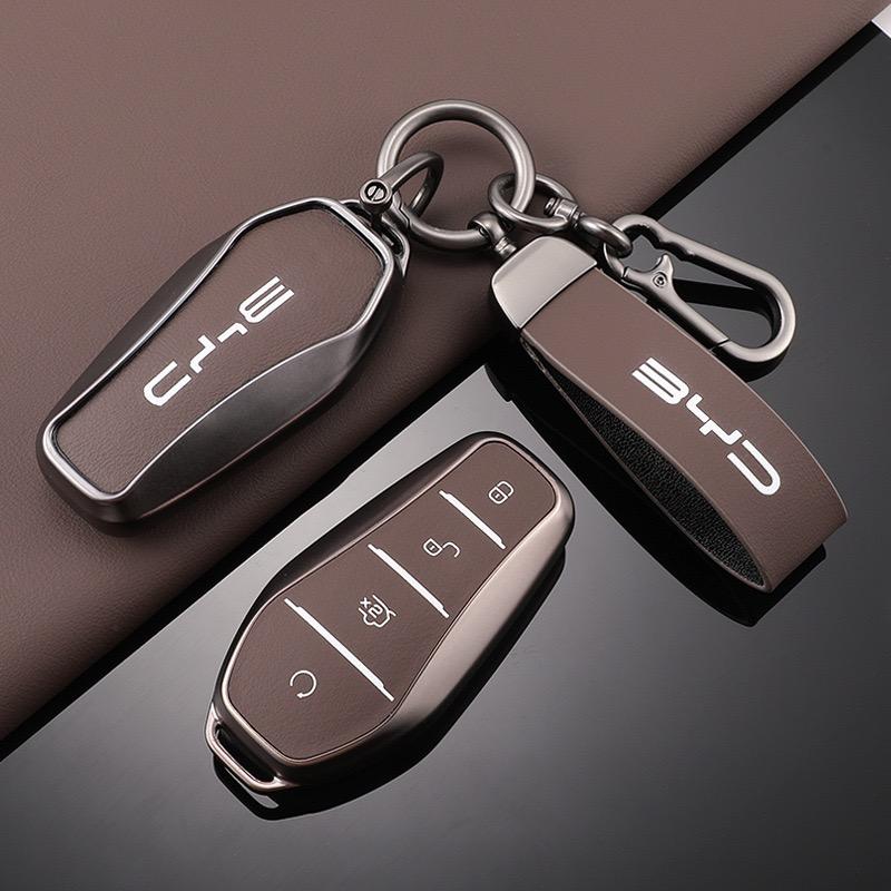 Car Key Case Cover Holder Shell For BYD Song Plus Atto 3 Han EV Tang DM Qin Seal Dolphin Remote Fob Auto Keychain Accessories