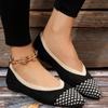 European and American Foreign Trade Flat Bottom Breathable Fly Weaving Large Size Single Shoes Women's Summer Shallow Mouth Pointed Color Matching Fou