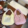 Sweet Plaid Double-sided Design Women's Shoulder Bags Casual Commuting Ladies Shopping Vest Bag College Style Girls Handbag Tote