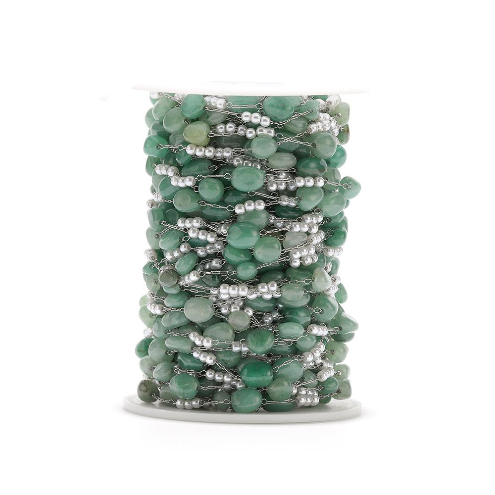 1 Meter Irregular Stone 3:1 Pealrs Handamade Stainless Steel Chains for DIY Necklace Making Jewelry Findings Bracelet Supplies