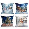Santa Claus And Snowman Pillowcase Bedroom Sofa Cushion Cover 100% Polyester Living Room Cushion Pillowcase Home Decor