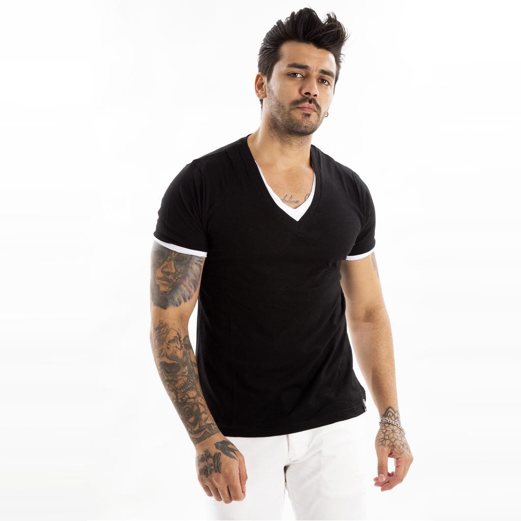 V-Neck Short Sleeve T-Shirt 2101917 