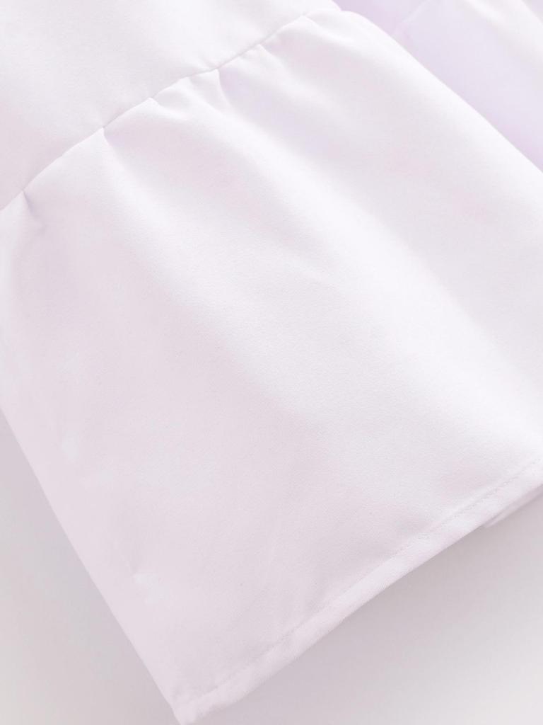 Spring 2025 Women's Fashion: European & American Style Poplin Short Top with Midi Skirt