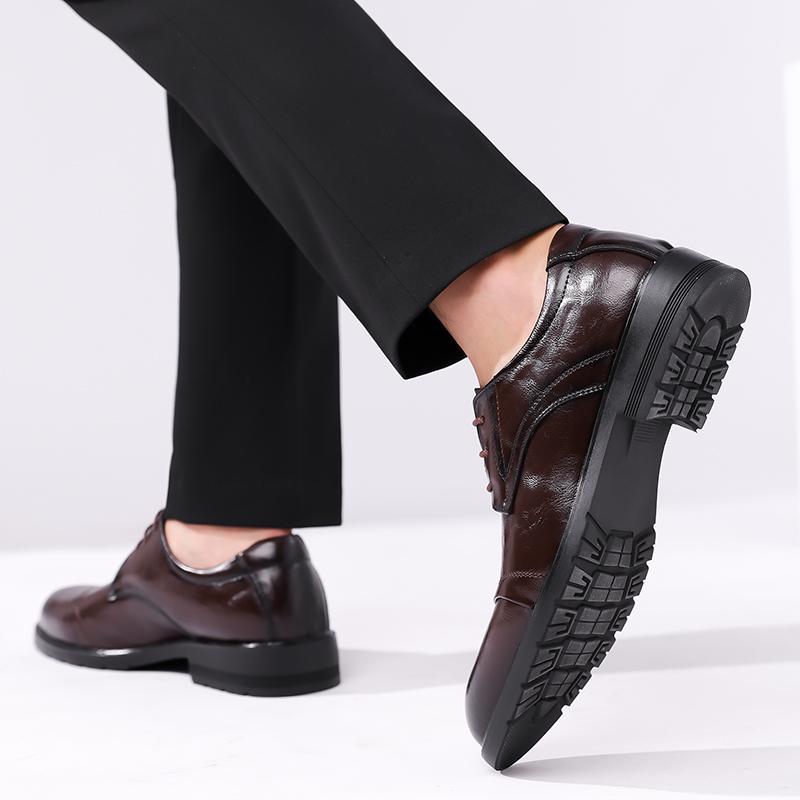 Fashion Brown casual business men's leather shoes high-quality retro design styles Leisure Outdoor Party Groom's wedding dress shoes