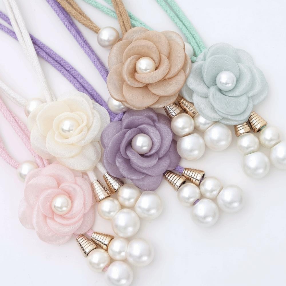 2Pcs Adjustable Camellia Curtain Buckle Floral Curtain Strap Curtain Fixer Clip  Home Decoration
