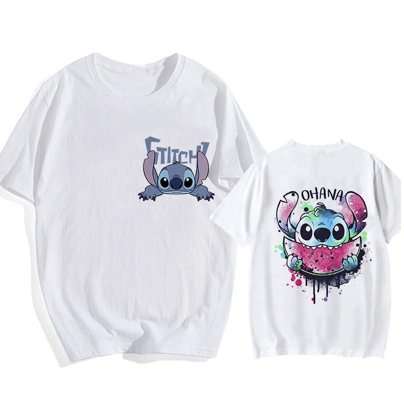 Hip Hop Shirt EU Size Unisex Disney Lilo Stitch Cartoon T Shirt Stitch Cute Unisexga Tshirt Yk Graphic Tshirt Top Tees Clothes
