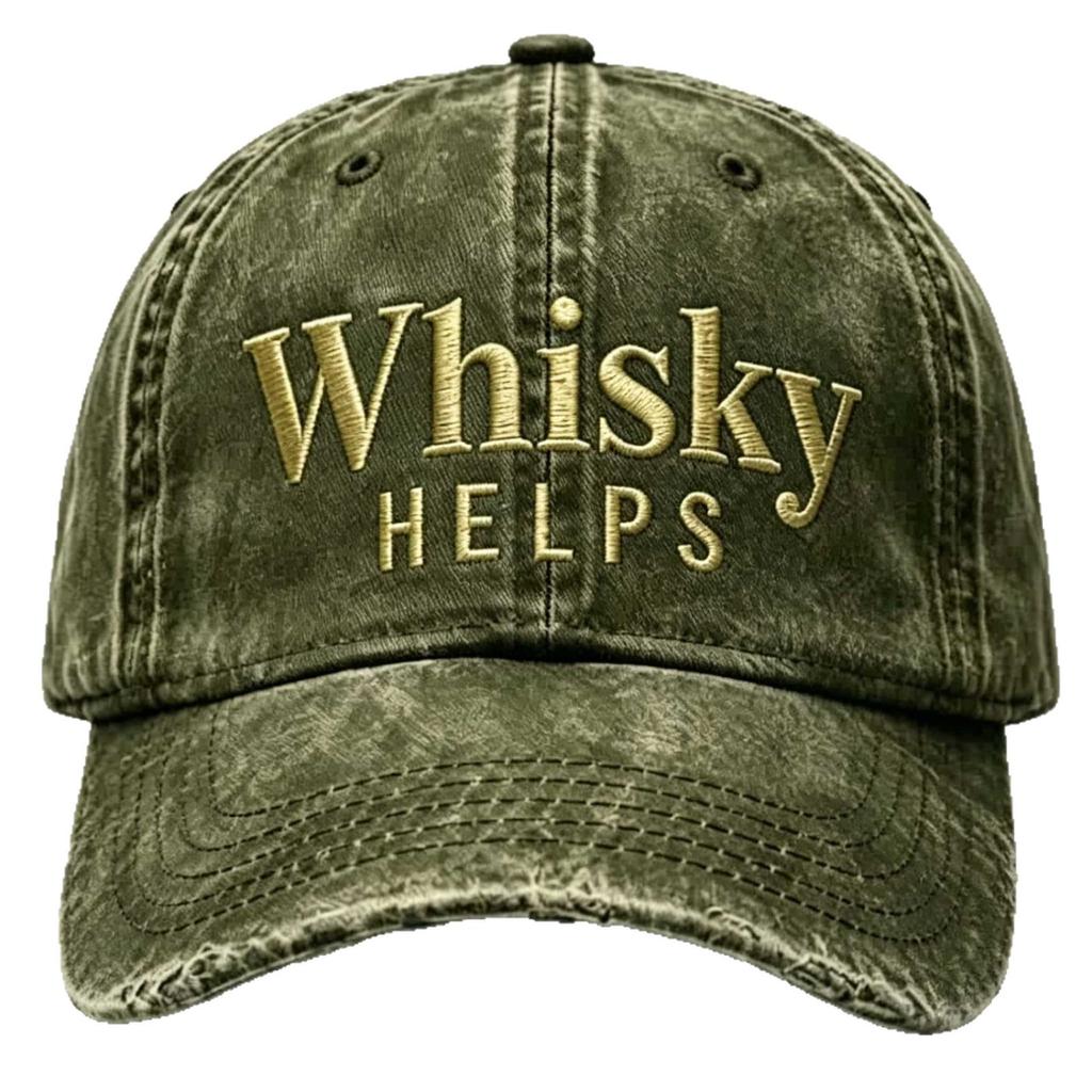 The Source Manufacturer Washes and Makes Old Baseball Caps, Whiskey Theme Embroidery Outdoor Leisure Visors, Peaked Caps.