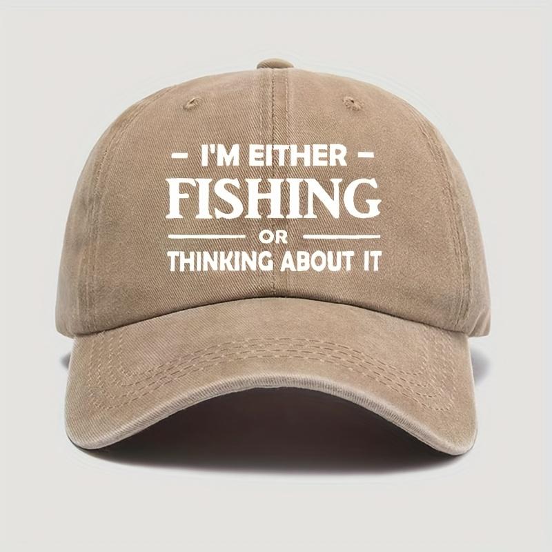 A Vintage Baseball Cap Featuring a Print of Me Fishing Or Contemplating It Adjustable for a Perfect Fit