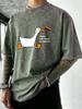 Peace Was Never An Option Print Men Washed T Shirts Casual Cotton TShirt Loose Crewneck Short Sleeves Vintage Vacation Clothes
