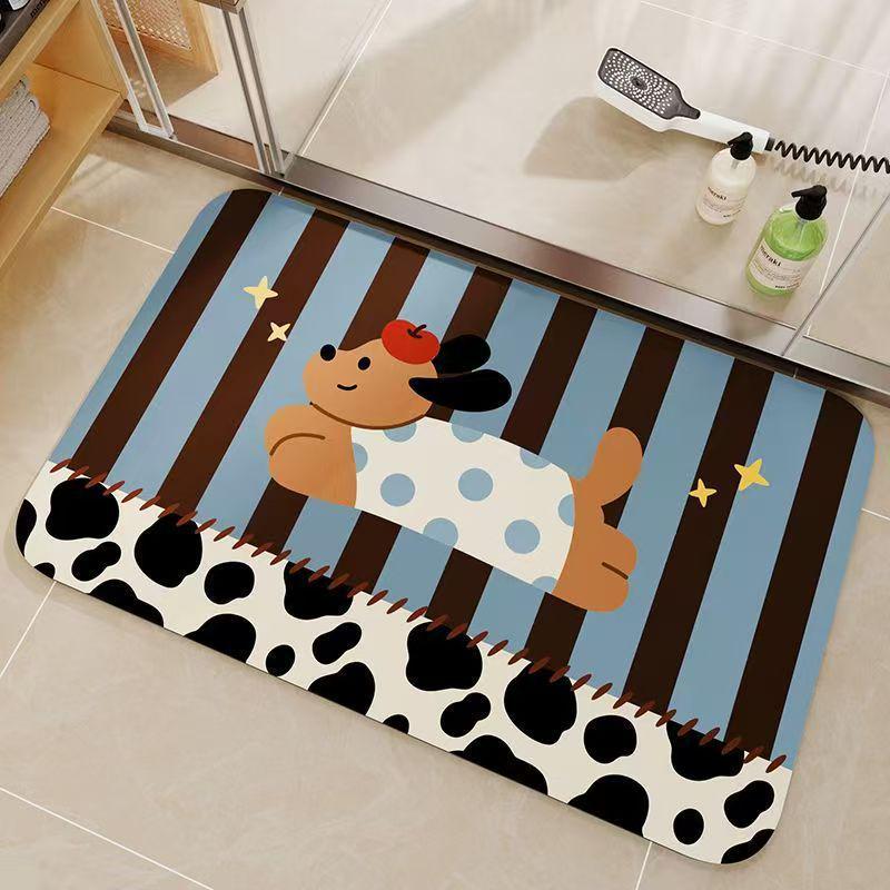 Cartoon Cute Animals Diatom Mud Non-slip Quick Dry Bathroom Mat 40*60cm