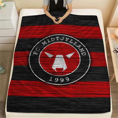 FC Midtjylland Logo FlAannel Blanket, High Quality Comfortable for All Seasons, Home Decor, Warmth and Comfort