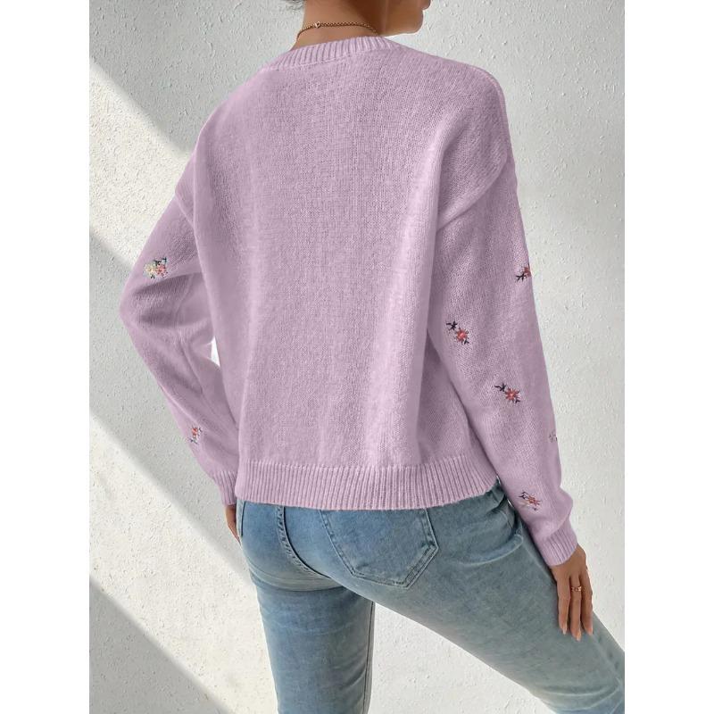 Korean Style Gentle Knitted Sweater Loose Fit Round Neck Pullover Women S Top