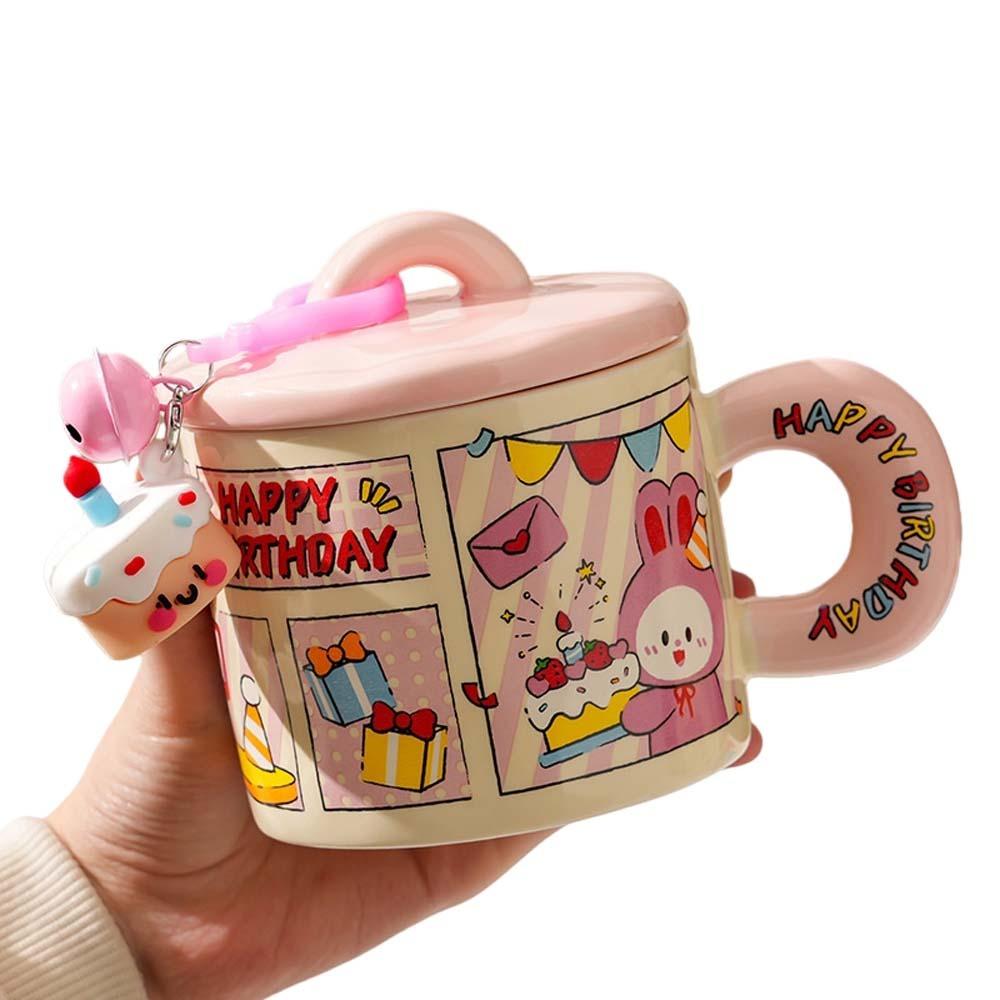 Cartoon Animal Cartoon Ceramic Mug Cup Dog/Rabbit/Panda Tea Cup Happy Birthday Mug Home