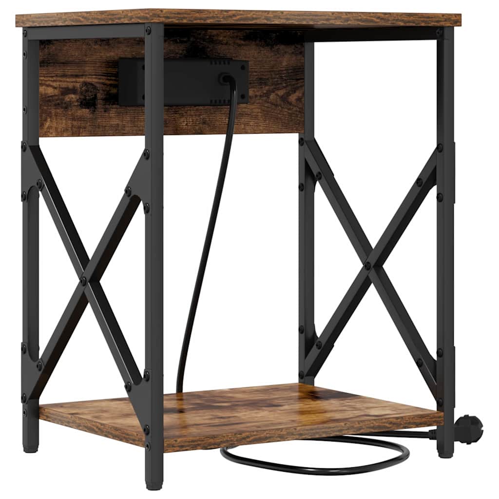 Nightstand Smoked Oak 41 x 31 x 51 cm Engineered Wood