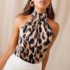 Womens Leopard Printed  Neck Cami Vest Evening Party Tops Blouse