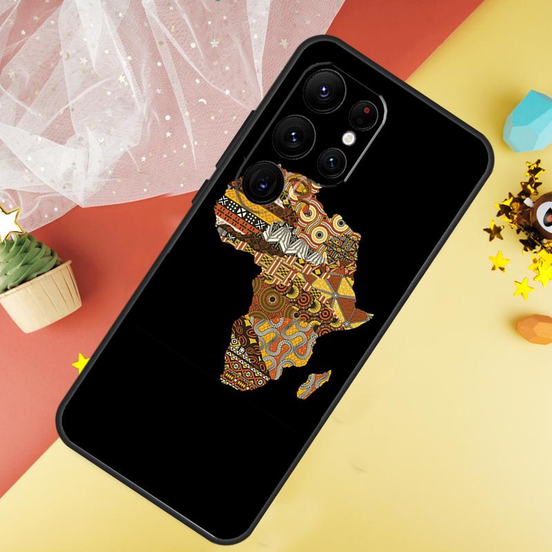 Africa Map Geography Phone Case For Samsung Galaxy S25 Ultra S21 S20 S22 S23 Ultra S9 S10 Plus S24 FE Cover Coque