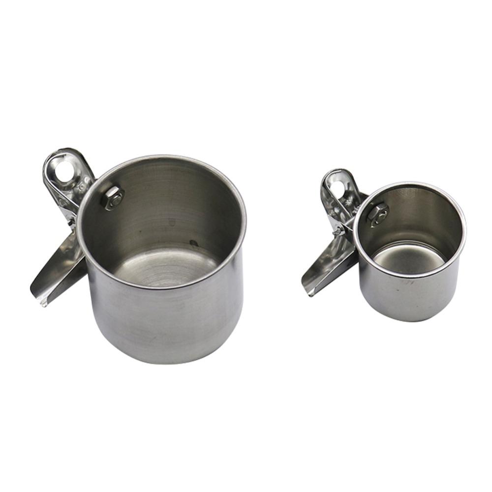 Nowy Metalowy Karmnik dla Ptaków Papug Miska na Pokarm i Wodę Klips do Klatki Zwierzęcia Kubek Dozownik Akcesoria dla Zwierząt Poidło dla Papug 1 szt.