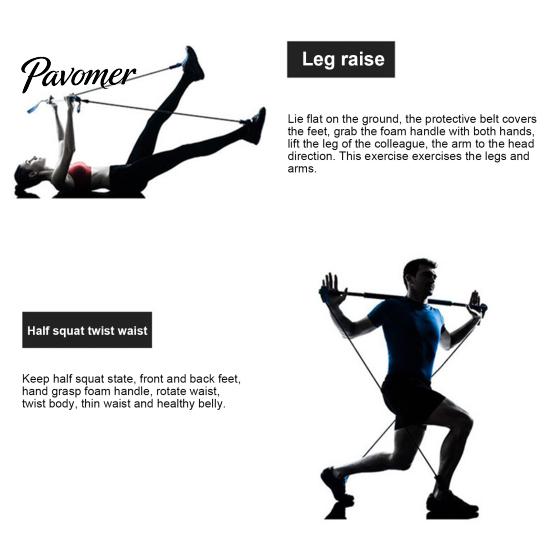 Pilates Bar with Foot Pedals Resistance Band Strength Training Fat Burning Body Shaping Back Slimming Multifunctional Exercise Home Gym Workout