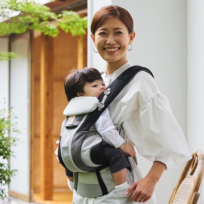 Ergobaby EBC OMNI Breeze Šedá Patchwork Ergonomické strojové nosítko pro miminko Exkluzivní pro Japonsko 4 způsoby použití jako vaše miminko CREGBCZ360PGRYPCH