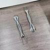 2pcs Stainless Steel Fruit Slicers Fork Easy Durable Convenient 2-in-1 Stainless Steel Fruit Slicers