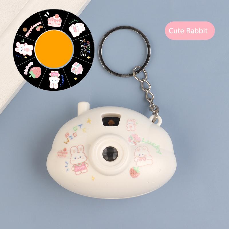 Creative Cute Cartoon Mini Camera Slideshow Light Projector Keychain Children's Toy Bag Pendant Accessories