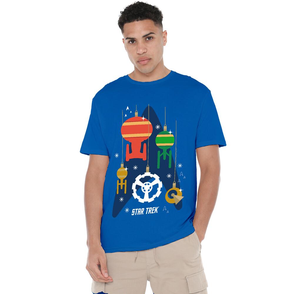 Star Trek Ship Bauble Christmas T-Shirt S-2XL Royal L