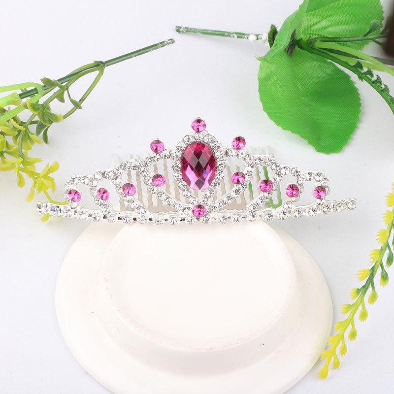 

Sparkling Rhinestone Crown Hair Comb - Princess Style Dance Accessory світло-фіолетового кольору