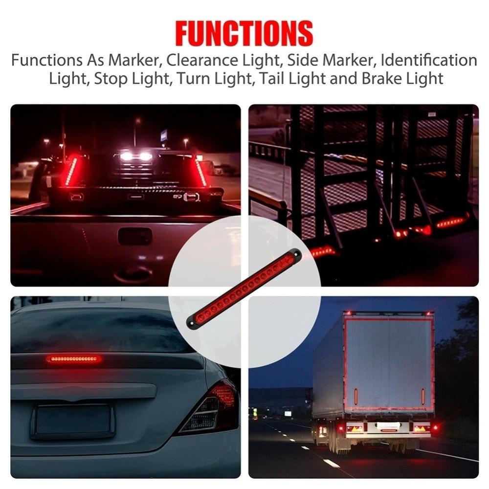 Red Lens Trailer Tail Light 15 LEDs Rear Truck Light Durable High Brake Lamp  for Trucks