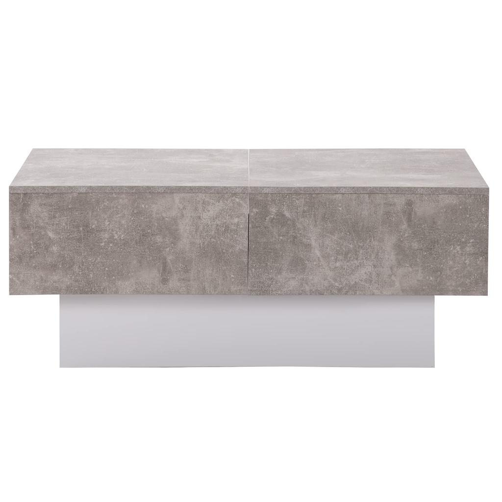 Coffee Table 2 Storage Spaces, Modern Extendable, Rectangular Storage Coffee Table, Sofa Table Center Table Living Room Office, Grey, 102x60x40cm
