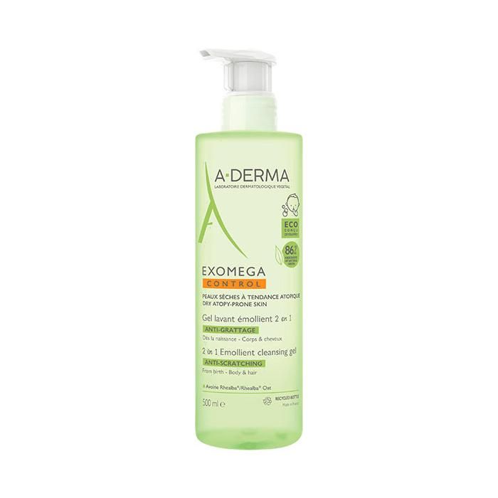 A-Derma Exomega Control Gel Lavant Émollient 2 en 1 Anti-Grattage 500ml