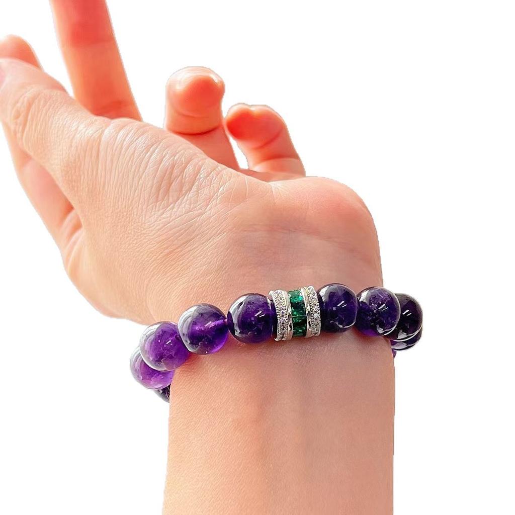 10Mm High Quality Grape Purple Natural Amethyst Bracelet Bracelet.