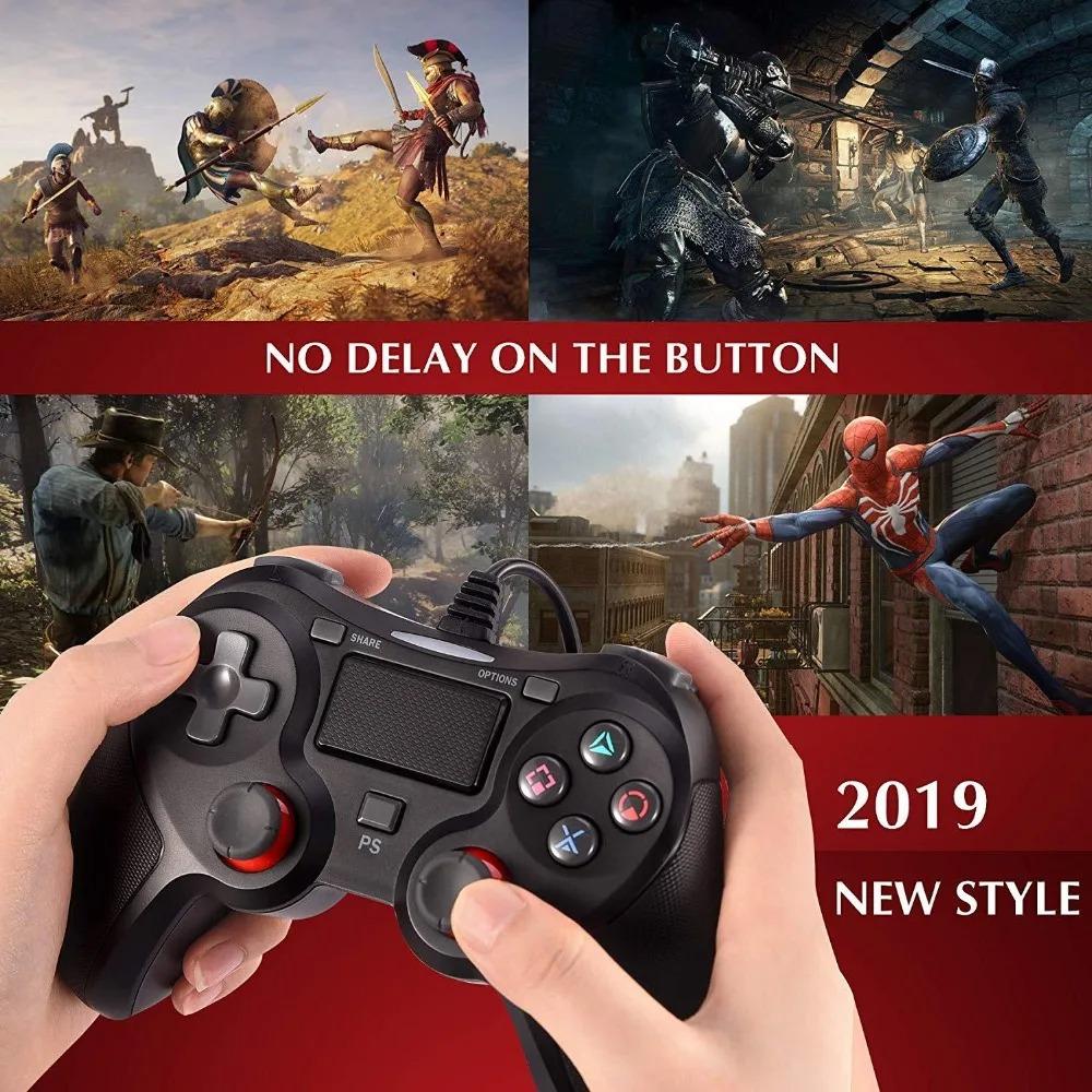 Wireless Command for Sony PS4, Dual Vibration Command and Shooting Button for PlayStation4 and Windows