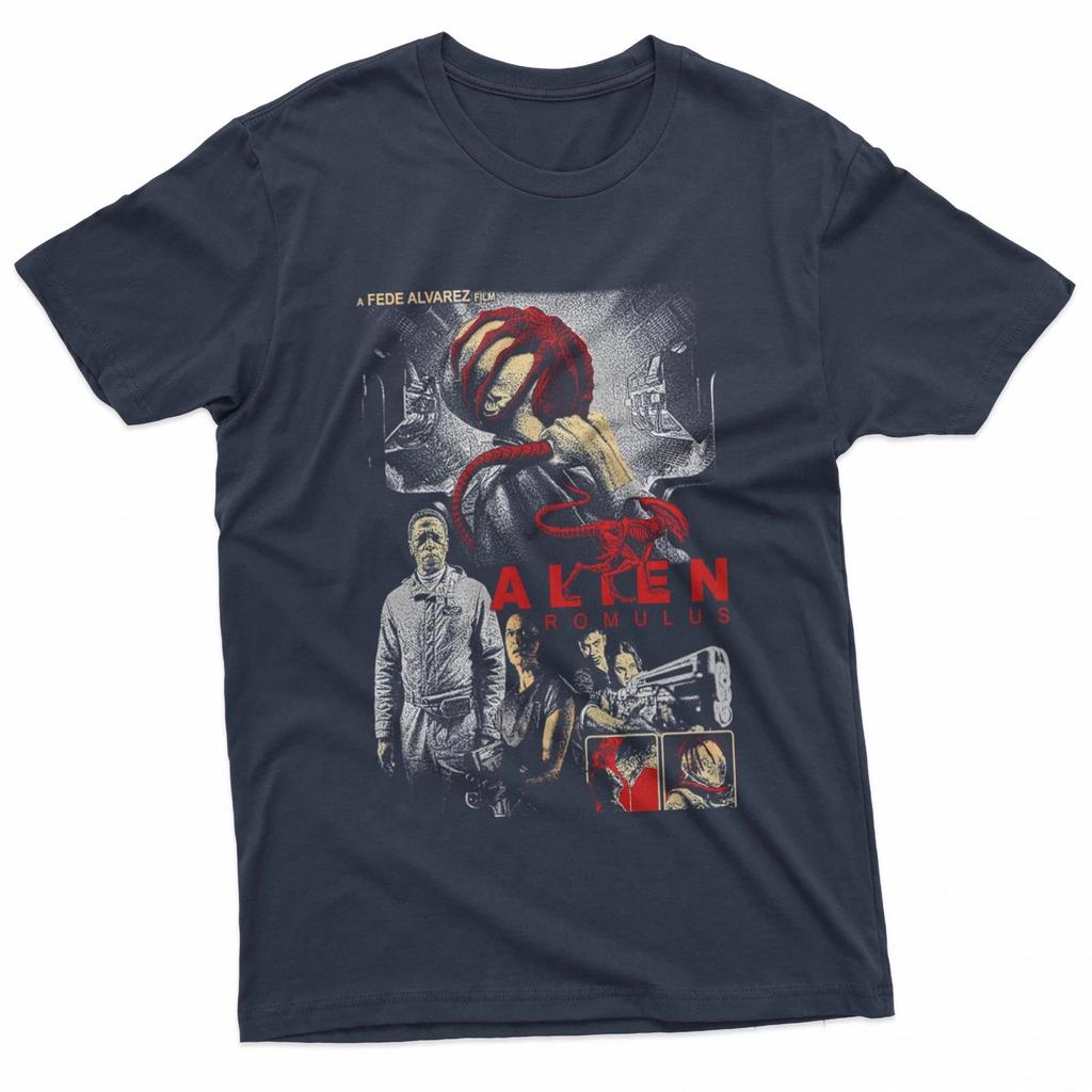 Serie de Halloween de Terror Camiseta Negra de Película Retro Camiseta de Hombre Cuatro Estaciones Unisex Algodón Casual Moda Ropa de Calle