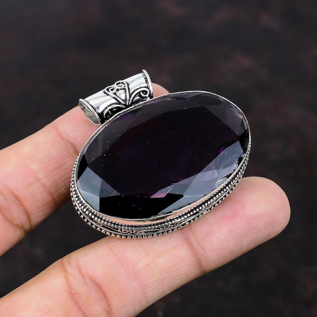 Faceted Pink Amethyst Pendant Stylish Pendant Handmade Gemstone Jewelry 925 Sterling Silver Pendant Very Pretty Vintage Pendant Wedding Gift