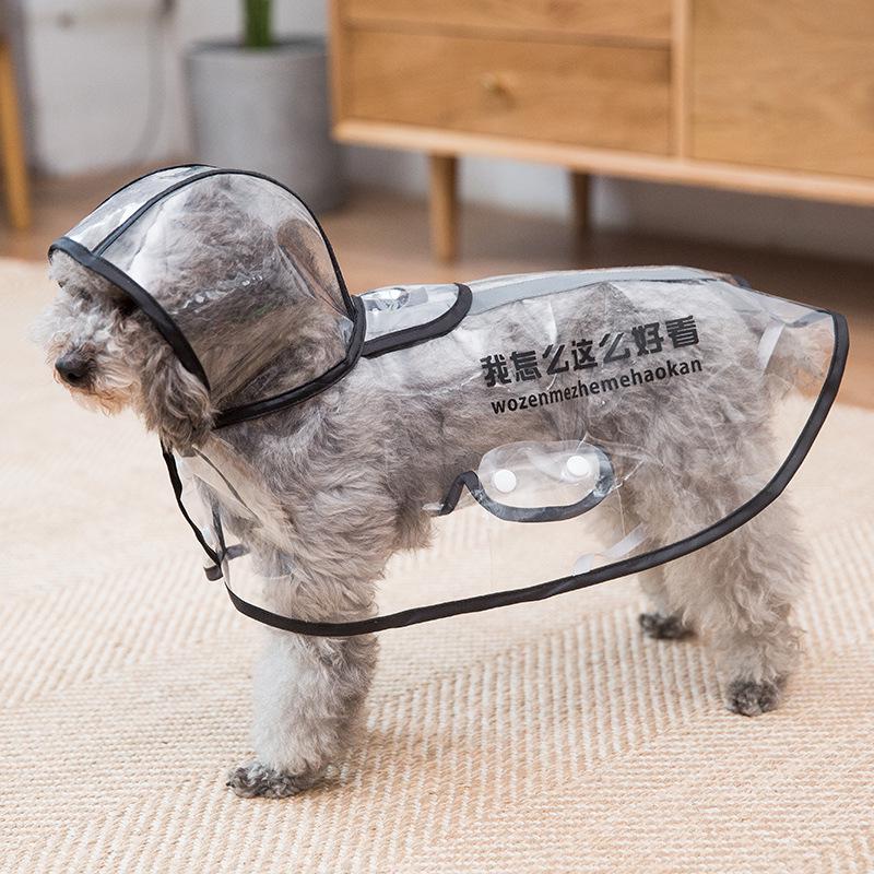 Cartoon Waterproof Full Coverage Raincoat for Small & Medium Dogs - Four-Legged Poncho for Rainy Day Outdoor Use