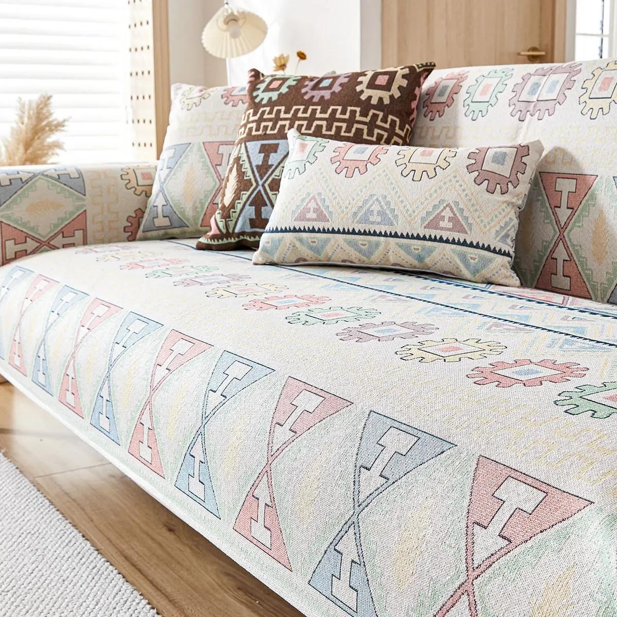 

Four Seasons Universal Non-Slip Pure Cotton Fabric Cushion Simple Modern Leather Sofa Cover Cover ClothSofa Cushion Cotton 70x70