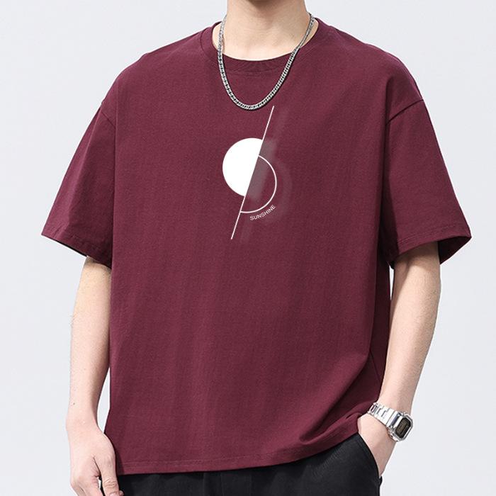 New Summer Men's Round Neck Printed Short-sleeved T-shirt Thin Casual Youth Half-sleeved Shirt