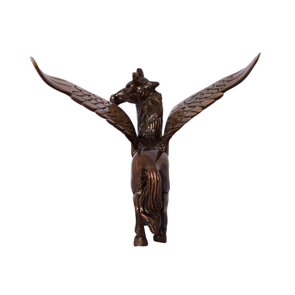 Antique Finish Brass Flying Angel Horse ( Brown and Black)