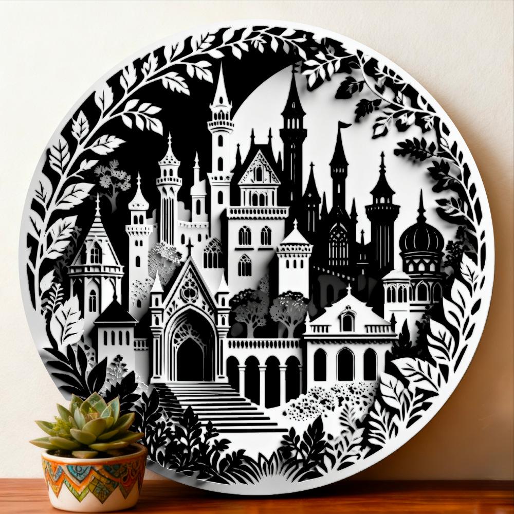 

Ретро Железное Искусство Круглый Настенный Декор Принт для Дома Поделки и Подарки Diameter 20