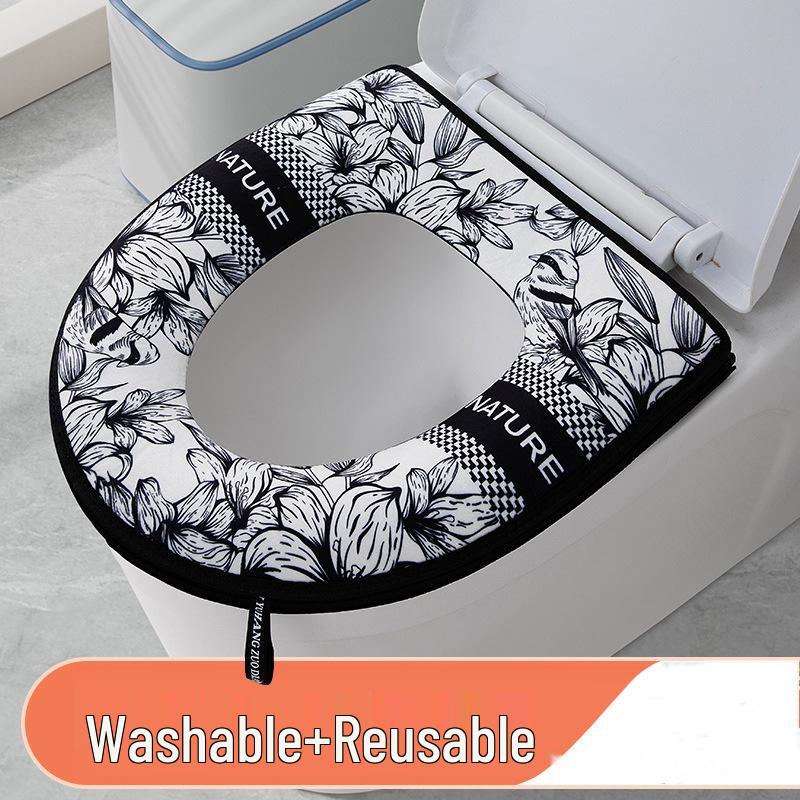 Universal Waterproof Cartoon Toilet Seat Cover - Ancient Style, Thickened, for All Seasons