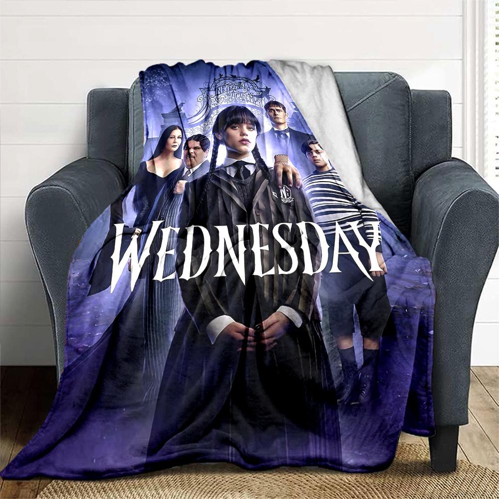 1pc Wednesday Addams Nevermore Academy Soft Warm Throw for Home, Office, Trave, All-Season Cozy Bedding Gift, Office Cozy Accessory1080