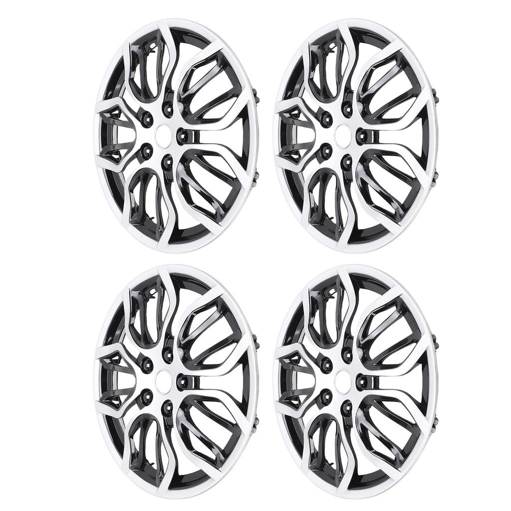 4 Pcs 14 Inch Hubcaps Full Protection Stylish Look Universal Fit R14 Wheel Rim Cover for Most Cars Truck SUV Silver
